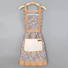 Avental De Princesa Em Renda Floral Com Um Bolso Para Toalhas De Mão À Prova D'água E Resistente Ao Oleo