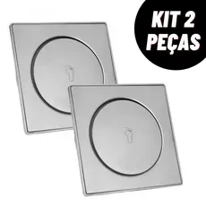 1/2 Ralo Inteligente 10x10/15x15Cm Click Inox Banheiro Lavabo Veda Cheiro
