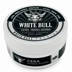 Pomada Cera Modeladora Premium White Bull 150g – Alta Fixação, Brilho e Antifrizz