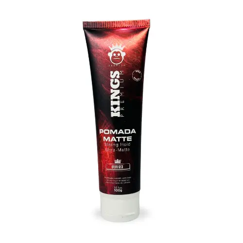Pomada Modeladora Efeito Matte Bisnaga Premium 100g - Kings - Aspecto Natural com Fixação Forte