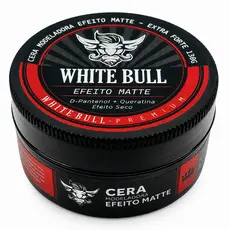 Pomada Cera Modeladora Matte Premium White Bull 130g – Efeito Seco e Alta Fixação