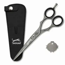 Tesoura Profissional Jaguar Cinza 6”, 6,5” ou 7” – Fio Laser ou Navalha para Barbeiro e Cabeleireiro Premium