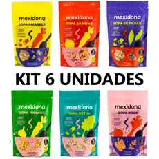 Sopas Veganas Naturais Bio Blend Mexidona Sabores Kit com 6 unidades
