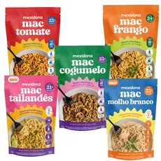 Kit Macarrão Mexidona 5 Unidades Mac Proteico Frango Tomate Cogumelo Tailandês Molho Branco