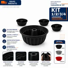Forma De Silicone Para Pudim 17cm 1/2/3/4 Para Bolo Vulcão E Pudim Antiaderente Flexível Fácil Desenformar Reutilizável