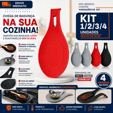 Descanso De Colher Silicone 1/2/3/4 Resistente Ao Calor Para Talheres E Utensílios Cozinha 20cm Fácil Limpeza