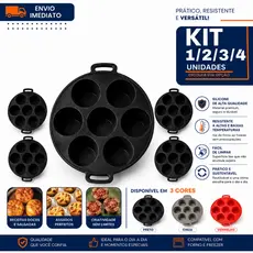 Forma De Silicone Redonda 7 Cavidades 1/2/3/4 Para Cupcake Muffin E Empadas 18cm Resistente Flexível Antiaderente
