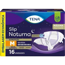 Tena Slip Noturna, Fralda Geriátrica para Incontinência Urinária, M - 16 unidades