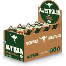 Hart's Natural Barra Australia Amendoim & Chocolate 35g, Snack Proteico, Vegano, Sem Glúten e Açúcar, Caixa com 20 Und