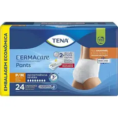 Tena Pants Dermacare, Roupa Íntima para Incontinência Urinária, P/M - 24 unidades
