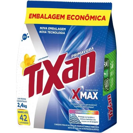 Ypê Lava Roupas em Pó Tixan Primavera Sachê 2,4Kg