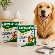Kit 2 Coleira para cachorro Anti Pulgas Carrapatos