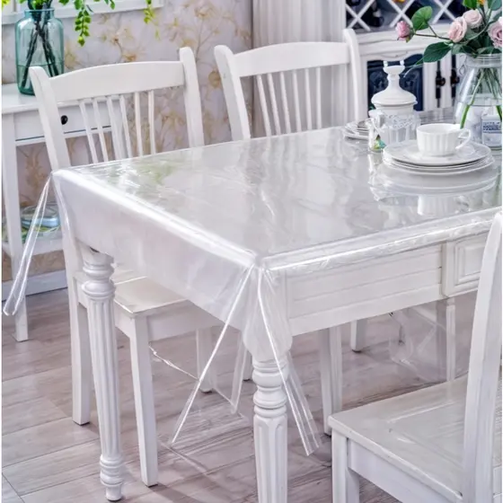Toalha de Mesa de Plástico Térmica Para 4 6 8 e 10 Lugares Impermeável Quadrada Decoração Cozinha