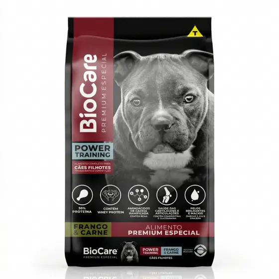 Ração Biocare Power Training Filhotes Frango E Carne 15kg