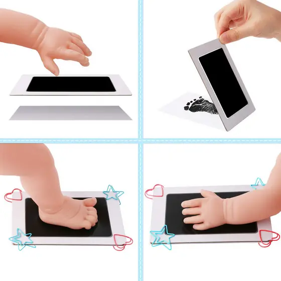 Carimbo Almofada Grande 12 X 7 CM Limpo Para Lembranças De Bebe e Pet Não Toxico