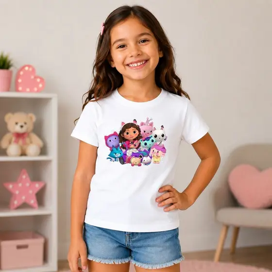 Camiseta Infantil Menina Casa do Gaby e Seus Amigos