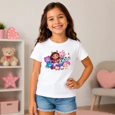 Camiseta Infantil Menina Casa do Gaby e Seus Amigos