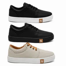 Kit 3 Tênis Masculino Casual Confortável Leve Sapatenis