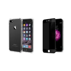 IPhone 7/8 Kit Capa Anti-Impacto + Película Privacidade Anti-Spy - Preto