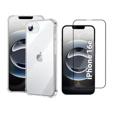 Kit Capa Transparente Anti-Impacto + Película Vidro 3D iPhone 16E