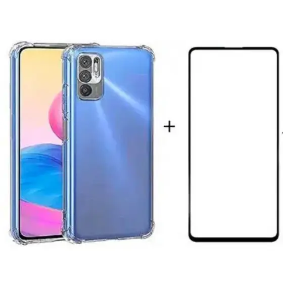 Kit Capa Capinha Redmi Note 10 5G + Película de Vidro 3D/9D