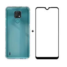 Kit Capa Anti-Impacto + Película 3D/9D P/ Moto E7