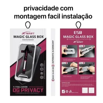 Película Privacidade Premium Magic Box Full Cover Brilho HD iPhone Todos os modelos