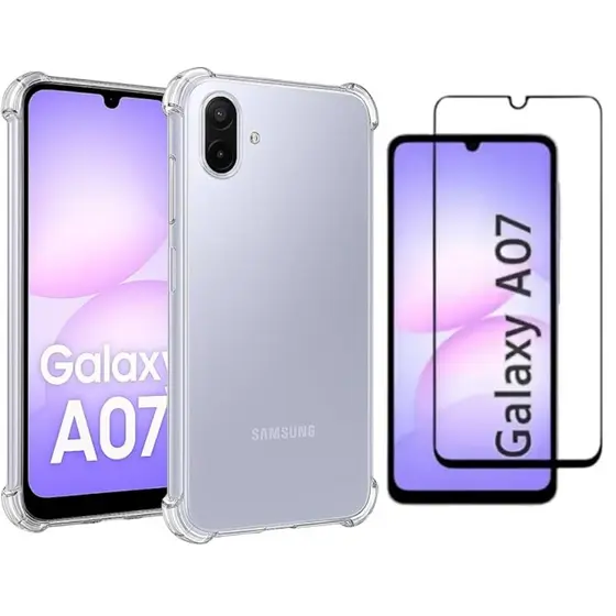 KIt Capa Capinha Anti Shock + Pelicula Vidro 3D / Samsung Galaxy A07