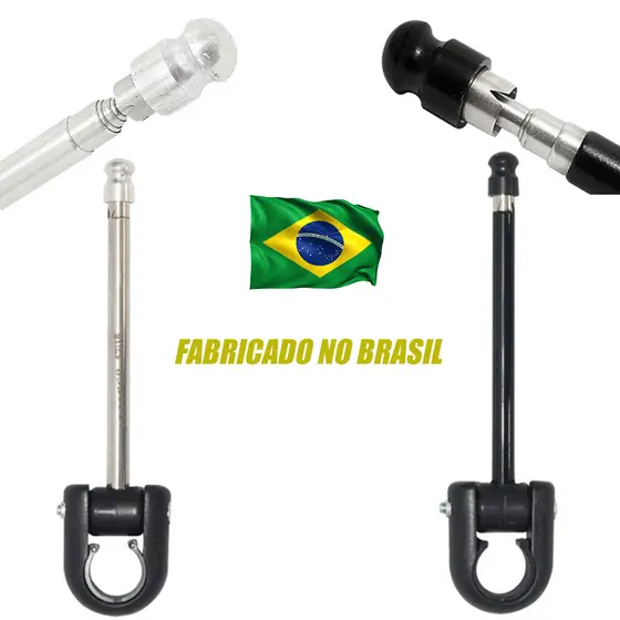 Antena Guidão Retratil Aço Inoxidavel Preto Cromado Corta Linha Pipa Universal Guidão Harley Original