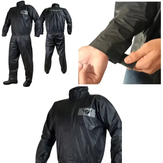 Roupa de Chuva Capa Motociclista Ciclista Flex Maleável Resistente