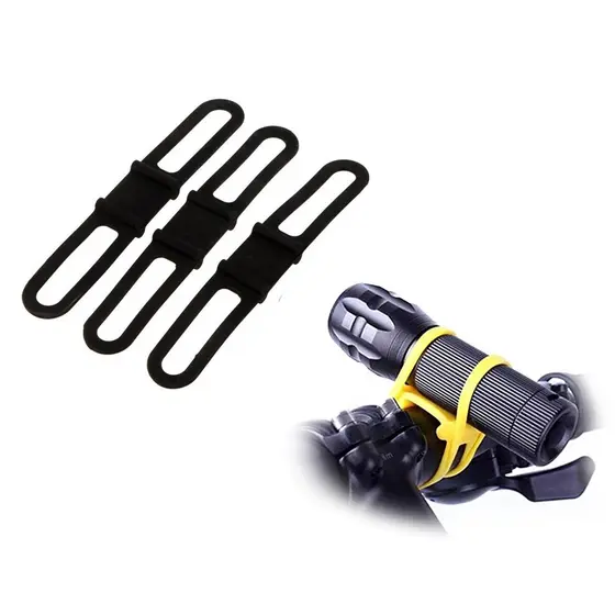 Kit 3 Suportes de Silicone P/Lanterna Farol Bike - Envio Imediato CZO