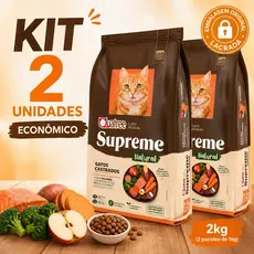 Kit Quatree Supreme Ração Gatos Salmão Super premium nova formula 1kg 2 pacote Ração Gatos Castrados