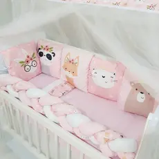 Kit Mini Berço com 12 peças + Saia de Berço Bebê Menina Lhama