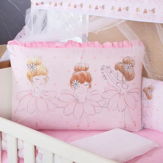 Kit Berço Americano 13 pcs para Bebê Menina Bailarina