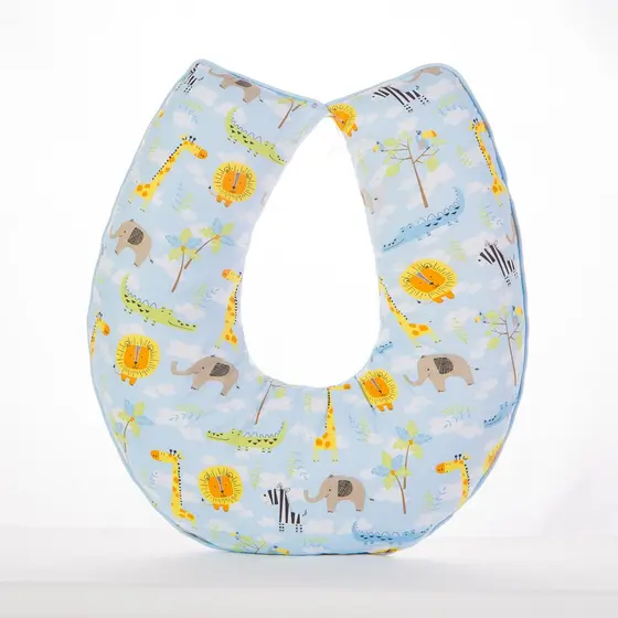 Almofada Amamentação para Bebê Estampada Safari Azul