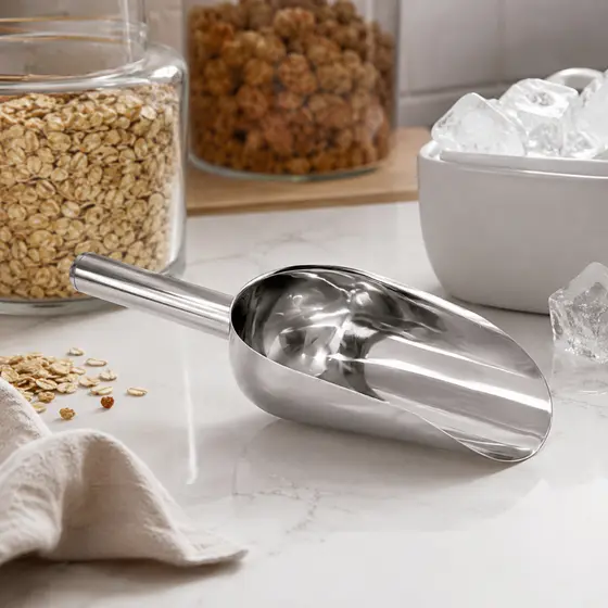 Pá Concha Pegador Multiuso Inox Cereais Gelo Grãos Ração