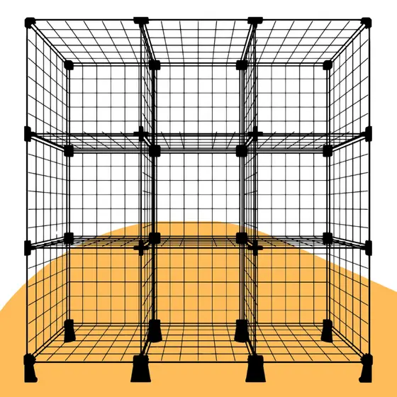 Estante Aramada 9 Nichos Modular Preta Organizador Multiuso Aço 30x30 Resistente TMF