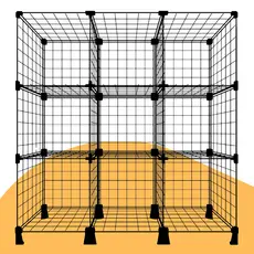 Estante Aramada 9 Nichos Modular Preta Organizador Multiuso Aço 30x30 Resistente TMF