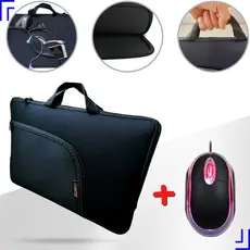 Kit Capa Case Pasta Notebook 15,6 14 17 + Mouse cabo Usb Led Resistente TOP
