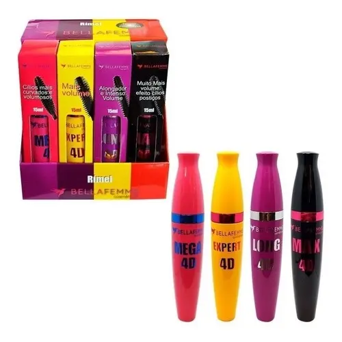 BELLA FEMME BF10009 MASCARA P/ CILIOS 15ML MISTA BOX 12 UN