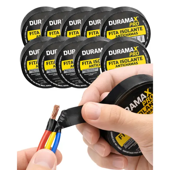 Kit 5/10 Fitas isolante Alta Qualidade Anti-Chama duramax 5 metros - 10 metros - 20 metros