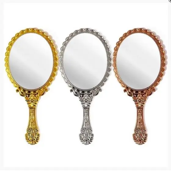 Espelho De Mão Provençal Princesas Reto Para Maquiagem Grande 25cm-PROMOCAO