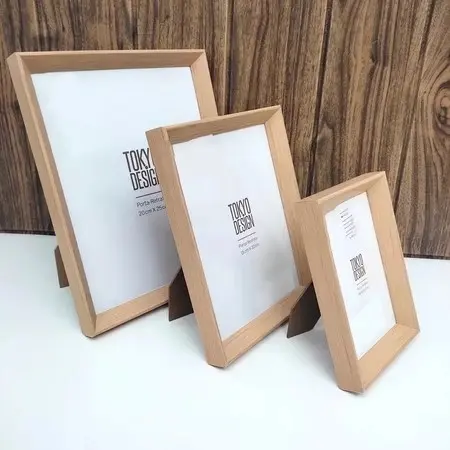 Kit 2 a 5 Porta Retrato Amadeirado 10x15/15x20/20x25cm Moldura MDF Tokyo Design - Novidade