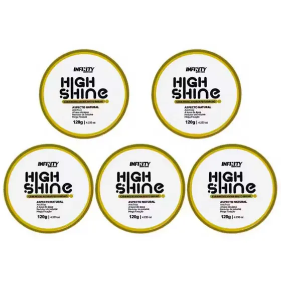 Kit 5 ou 10 Ceras modeladoras incolor High Shine efeito água 120g Infinity - Alta Fixação Anti Frizz - original