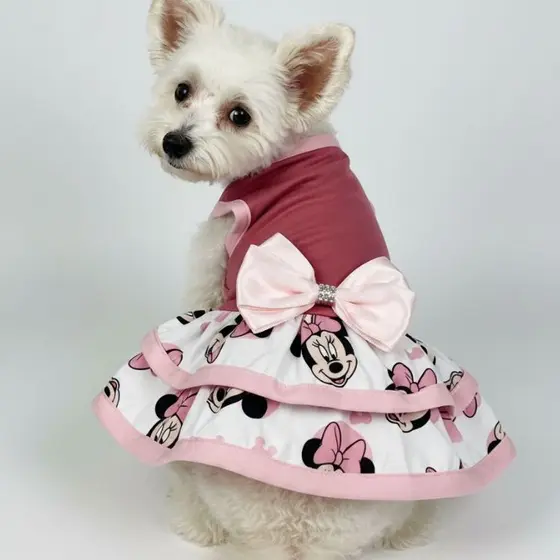 Vestido Pet Minnie Roupinha Para Cachorrinho Roupa De Cachorro Minnie