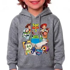 Moletom Infantil Lançamento Toy Story 5 Disney Buzz Woody Canguru Flanelado Menino Menina Inverno