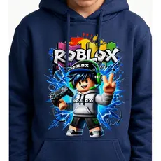 Moletom Infantil Roblox Com Capuz Flanelado Gamer Menino Casaco Frio Inverno Premium
