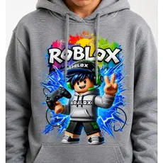 Moletom Infantil Roblox Com Capuz Flanelado Gamer Menino Casaco Frio Inverno Premium