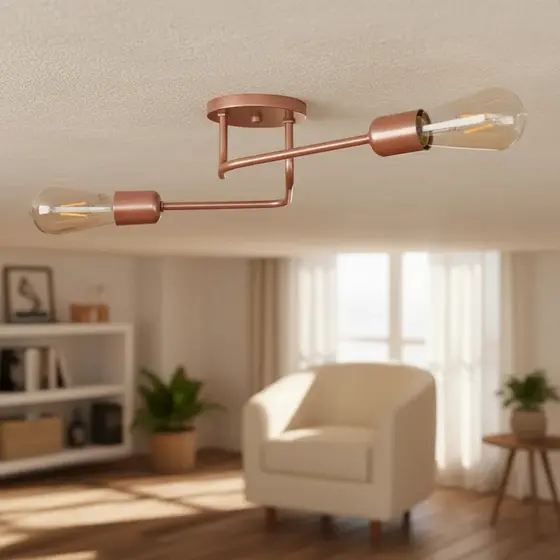 Plafon Sobrepor Sputnik 2 Braços Luminária de Teto Moderna Bivolt