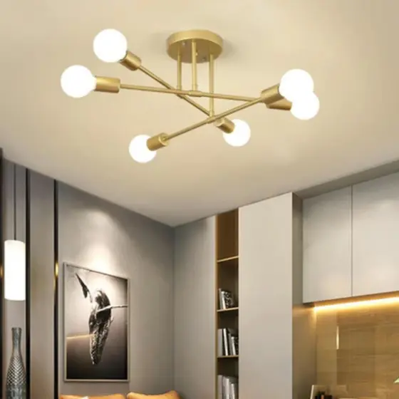 Lustre Moderno Lâmpada De Teto Dubai Semi-Embutida Iluminação Nórdica Decorativa De Casa